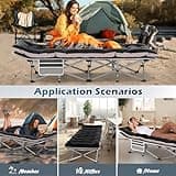 Camping Bed for Adults with Mattress: Folding Bed with Comfortable Cushion, Portable & Compact Camping Cot with Storage Bag for Sleeping, Folding camp bed for Outdoor Travel