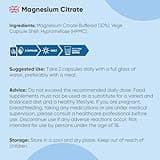 Magnesium Supplements 240 Vegan Capsules | Providing 444mg Elemental Magnesium | Lactose & Gluten-Free