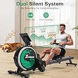 Rowing Machine for Home Gym, EvoSpark Magnetic Rowing Machines 350 LB Weight Capacity - Foldable Rower for Home Use with App Supported, Upgrade to Double Slide Rail