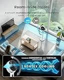 Pro Breeze® AirFlo Plus 44" Hybrid Pedestal Fan 29db Silent with Remote, Powerful Dual Blades, Multidirectional Vortex 135° Horizontal & 100° Vertical & Oscillating, 111-61cm Flex Height