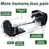 EGOFLYYA 2 Pack Humane Mouse Traps for Indoors & Outdoors, Easy to Use, No Touch Release, Improved Highly Sensitive, Effective Quick Rodent Catcher Comes with 2 Cleaning Brushs and Instruction Manual