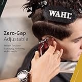 WAHL Professional Cordless Detailer Li Trimmer – Lightweight Stainless Steel T-Blade, Lithium-Ion Battery, Wireless Beard & Hair Trimmer, Silver/Maroon, 544g, Precision Detailing, 40x45x150mm