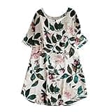 Best Prime Deals Linen Tops for Women UK Print Dress Leaf Flower and Short-Sleeved Cotton-Blend Women Women's Blouse Coupons and Promo Codes for Discount UK White