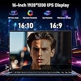 NAIKLULU 2025 16 Inch Laptop Computer, 13th Gen Twin Lake Processor N150 (1.2 to 3.6GHz), Upgraded N100, RAM 16GB SSD 1TB, 1920x1200P, Webcam, Backlit Full Keyboard, Touchpad, Student/Home/Business