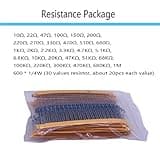 MOGAOPI Electronic Component Kit & Total 1390 Pcs, LED Diodes, Metal Film Resistors, Electrolytic Capacitor Package, Common Diodes, Ceramic Capacitors, Common Transistor Assortment Box