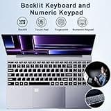 Tuonoyee 2025 15.6-inch laptop with Windows 11.32GB RAM 1TB SSD Laptop, Intel Quad Core processor up to 2.9GHz, 1080P FHD display and backlit keyboard