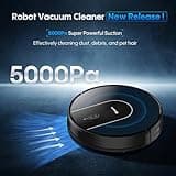 Robot Vacuum Cleaner with Mop, 4-in-1 Robotic Vacuums, 5000Pa Ultra Strong Suction, Long Running Time, Timing Function, App/WiFi for Pet Hair Hard Floor and Carpet(Striped Blue)