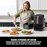 Ninja Double Stack XL Air Fryer, Vertical Dual Drawer Air Fryer with 4 cooking levels, 2 Drawers & 2 Racks, Space Saving Design, 9.5L Capacity, 6 Functions, 8 Portions, Tongs, Black/Copper SL400UKCP