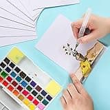 60 Sheets Watercolour Paper Bulk, 140 lb/300 GSM Cotton Cold Press Water Colour Paper for Students Adults Artists Drawing Painting Supplies Postcards, White, 5" x 7"