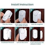 Fixget Pack of 8 Magnetic Door and Window Security Entry Alarm System WirelessMini Alarms Burglar Intruder Entry Warning Sensors White (Battery Included)