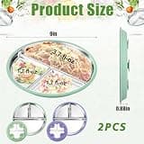 TELAIN Stainless Steel Kids Plates with Sections and Silicone Suction Base, 2 Piece Baby Plates in Green and Purple, Unbreakable and Dishwasher Safe for Stress-Free Meals