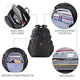 KROSER Travel Laptop Backpack 17.3 Inch XL Computer Backpack with Hard Shell Saferoom RFID Pockets Water-Repellent Business College Daypack Stylish School Laptop Bag for Men/Women-Black