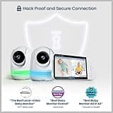 Babysense 5.5” 1080p Full HD Split-Screen Baby Monitor, Video Baby Monitor with Camera and Audio, Two PTZ Cameras, RGB Night Light, 300m Range, Two-Way Audio, 4x Zoom, 5000mAh Battery