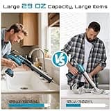 Seesii Electric Caulking Gun for 29OZ/800ML and 20OZ/600ML, 21V Cordless Caulk Gun with 1X 2000mAh Battery, Stepless Speed, Anti-Drip, Led Light, Battery Powered Caulking Gun for Filling, Sealing