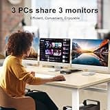 Camgeet 8K KVM Switch 3 Monitors 3 Computers 4K@144Hz 8K@60Hz, Triple Monitor KVM Switch HDMI + 2 Displayport for 3 PC Share 3 Monitor and 4 USB3.0 Ports, kvm switches with Wired Remote usb 3.0 Cable
