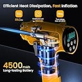 Ipflin Tyre Inflator Air Compressor - 22L/min Portable Car Accessories,Rechargeable Battery Tyre Pump, Digital Cordless Electric Pump with LED Light, 4 Preset Modes for Car/Bike/Motorcycle/Ball