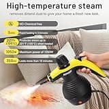 AKPIAN Handheld Steam Cleaner, Cleaning Steamer, Portable Multi-Purpose Steam Cleaner with Safety Lock and 10 Piece Accessory Kit for Removing Dirt, Grease