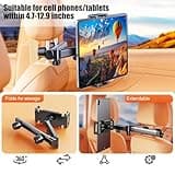 Soporte para tableta para automóvil, Soporte para tableta para automóvil, Soporte telescópico para tableta con reposacabezas de coche, Soporte plegable para teléfono de coche, accesorios de coche