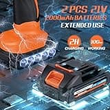Protmex Cordless Car Buffer Polisher, 6IN Car Buffers And Polishers Kit, 6 Variable Speed Car Polishing Kit, 2*21V 2.0Ah Batteries Cordless Polisher For Car Detailing/Polishing/Waxing/Scratch Removing