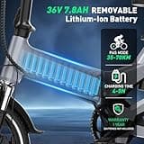 HITWAY 250W BK2 Electric Bike - Foldable 16" Alloy Frame, 25km/h, 7.8Ah Battery E bike, Ideal for Adults & Teens, Electric Bicycle with Smart Display and Disc Brakes