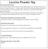 Leucine Powder 1kg - Instant (Mixes Easily) - Vegan