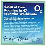 O2 Data Sim Card Preloaded with UNLIMITED 4G/5G Data. Includes 25GB to Roam for Free in 47 Countries. No Contracts, No Commitments, No Credit Checks, No Tie-ins, No Personal ID. (Valid for 1 Month).