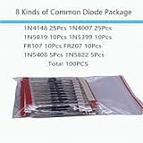 MOGAOPI Electronic Component Kit & Total 1390 Pcs, LED Diodes, Metal Film Resistors, Electrolytic Capacitor Package, Common Diodes, Ceramic Capacitors, Common Transistor Assortment Box