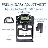 GRIPX Digital Hand Dynamometer Grip Strength Measurement Meter Auto Capturing Electronic Hand Grip Power 198Lbs / 90Kgs, Black