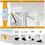 Ferplast SWING MICROCHIP L Universal Cat Flap for Dogs and Cats - 4 Closing Modes - Wind-Stopper System - Closing Shock Absorber - Magnetic Anti-Oscillation - Direction Indicator - White