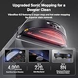 roborock Saros 10 Robot Vacuum Cleaner with Mop, 22,000 Pa, 3.14-Inch Ultra Slim, Zero-Tangling, AI 3.0 Obstacle Avoidance, Auto Detachable Mop, 80°C Mop Washing, Hot Water Dock Self Cleaning (Black)