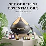 Oil Diffusers 500ML with 8 Essential Oils Set, Aromatherapy Diffusers Air Freshener,Essential Oil Diffuser with Remote Control, 4 Timer and Waterless Auto-Off Cool Mist Diffusers for Home,Gray