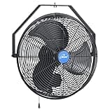 iLIVING Wall Mounted Variable 14 Inches Speed Indoor Outdoor Weatherproof Fan Industrial grade for Patio Greenhouse Garage Workshop and Loading Dock 2473 CFM Black Outdoor 14