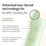 Tangle Teezer Pet Teezer Puppy Grooming Brush - Gentle Dog Grooming Brush for Puppies - Ideal for Puppies & Dogs with Sensitive Skin & Fur - Mint