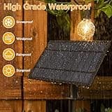 Ollny Solar Lights Outdoor Garden 10m Waterproof Festoon Light with Remote, USB LED String with 3 Modes 16+1 G40 Shatterproof Bulbs, Lighting for Outside Pergola Gazebo Patio Yard Porch Party Decor