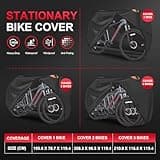 Zettum Bike Cover for 1 Bikes - Stationary Bike Covers for Outside Storage Waterproof Outdoor & Heavy Duty, 600D PU Coating Bicycle Covers for 1 Bike Mountain Bikes, Road Bike, Beach Cruiser Bike