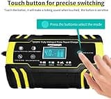 HAUSPROFI 12V/24V 8Amp Automatic Battery Charger with 3-Stage Charging, 6 Modes, LCD Screen, Intelligent Charging, Repairs, Maintains Car, Motorcycle, Boat, Mower Battery