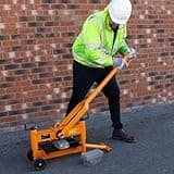 430mm Block Splitter Paving Cutter Concrete Landscaping Stone Brick Masonry Tool Cutting Machine Adjustable Cutting Height 10-200mm 2 Wheels Removable 119cm Handle Top & Bottom 4 Edge Rotatable Blades