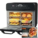 HYSapientia® 22L Dual Zone Air Fryer Oven With Rotisserie,Large Double Air fryers Mini Oven Digital 2400W 10 in 1 Airfryer Countertop Convection Oven electric and grill,Stainless Steel,13 Accessories…