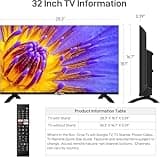 CRUA 32 Inch Smart TV 2024 – VIDAA TV with HD Display, Built-in Netflix/YouTube/Prime Video, Wi-Fi, HDMI/USB, Energy Efficient, Perfect for Living Room or Bedroom