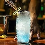 Jucoan 6 Pack 20oz/600 ml Modern Bar Tiki Glasses Tiki Cup Tiki Mug, Double Old Fashioned Glass, Hawaiian Style Glass, Perfect for Mai Tai, Exotic Zombie Cocktails, Tropical Island Drinks