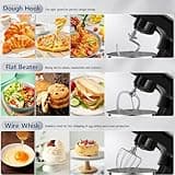 Vezzio Small Stand Mixer,4.5 liters Food Mixers for Baking,1500W 10-Speed Kitchen Cake Mixers,Electric Kitchen Mixers with Small form-factor, Easy to use and Lightweight(4.5L, Black)
