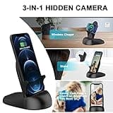 GJFJTC Hidden camera Spy camera WiFi Wireless Charger, Security Spy Cam Motion Activated,HD1080P/4K (Rotate Lens) with 250°Viewing Angle, camaras espias ocultas for Home Office Security(2.4/5G)
