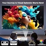 【Fits Netflix Smart OS/36W 3D Surround DoIby Audio】 Projector 4K,1200ANSI FHD 1080P Smart Projector with HDR10+E-Focus/Keystone,WiFi 6 and Bluetooth,Lisowod Home Cinema Projectors for Bedroom,Outdoor