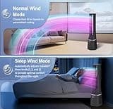 PureMate 2-in-1 Bladeless Tower Fan & air purifier with HEPA Filter, 10 Speed Settings, Portable Ultra Quiet Standing Fan with Remote Control, Digital Display, Powerful Air Cooling for home & office