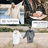 Blanket Hoodie, Oversized Hoodie Blanket, Sherpa & Fleece Wearable Blanket Hoodies for Women & Men, Comfy & Fluffy Hooded Blankets, The Big Softy® (Navy Blue)
