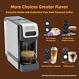 19BAR Multifunction Coffee Capsule Machine for Lavazza MIO/Nespresso Original/Dolce Gusto Coffee Pods and Ground Coffee, Smart Automatic Small Espresso Coffee Pods Machines, 1L, 1450W (BLACK-UK)