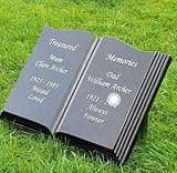 Personalised Large Black Bible Granite Memorial Grave Plaque Mum Dad Granny