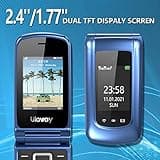 Senior Mobile Phone Simple for Elderly, Basic Cell Phone with Large Buttons, Flip Phone, Unlocked Senior Mobile Phone with 2.4" Color Display | SOS Button | FM Radio | Torch |1000mAh Battery (Blue)