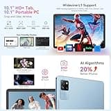 Blackview Tab60Pro Android 15 Tablet 10 inch, 24GB+128GB(TF 2TB) 5G Wi-Fi 4G LTE Gaming Cellular Tablet with Sim Card Slot, 7700mAh 5MP+8MP AI Camera, GPS, Widevine L1, BT5.0 Face ID, with Case