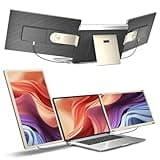 siaviala Laptop Screen Extender,15.6" Portable Monitor, FHD 1080P Ultra-Slim Travel Monitor with Speakers, Triple Display Extension, Compatible with 13-17.3" Laptops